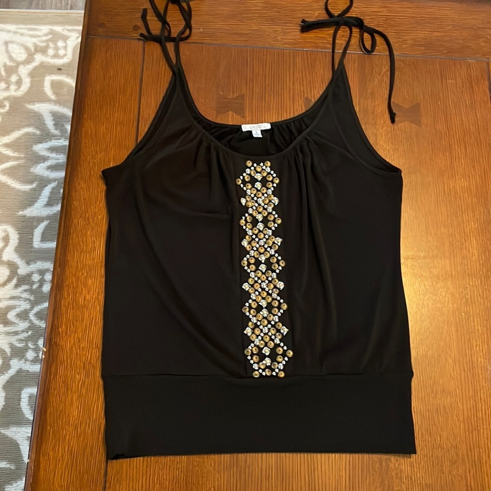 Cache tank top with metal embellishment. Studded. Small. Black